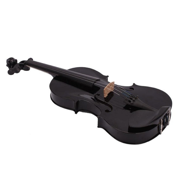 4/4 Full Size Acoustic Violin Solid Wood Fiddle Black With Case Bow Rosin Stringed Instrument For Kids Students Beginner
