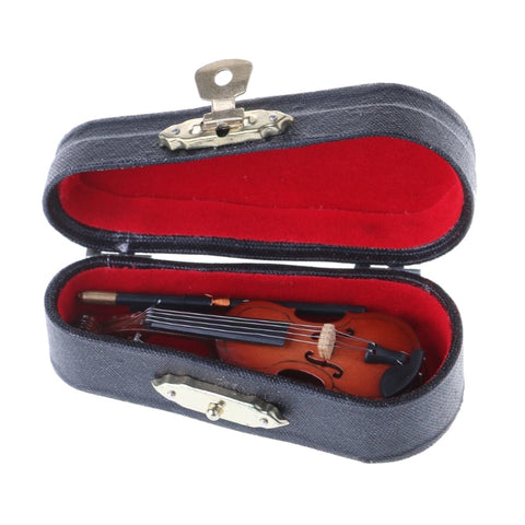 7cm Mini Violin Miniature Support and Case